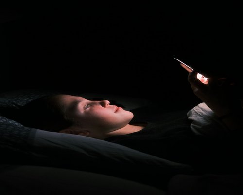 Phone use at night with proper lighting