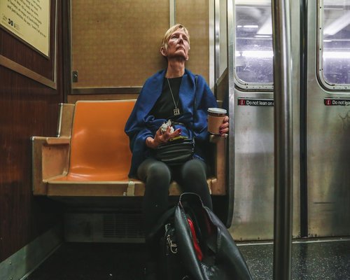 Person relaxing during commute
